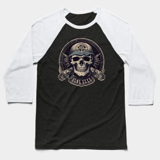 Skull Retro Motorcycle Vintage Baseball T-Shirt